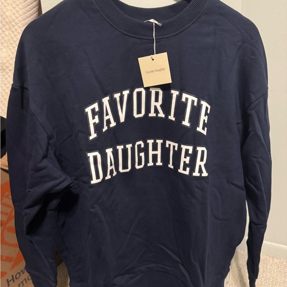 Favorite Daughter Navy Collegiate Crewneck Sweatshirt - NWT - Picture 3 of 3